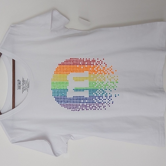 NWT M&M World Rainbow Studded Short Sleeve Tshirt Size Large - Picture 1 of 6